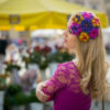 Lovely Flower Crochet Pillbox Hat Fascinator Headband Colorful Headpiece Multicolor Headgear Hair Accessory Protas Fashion