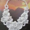 Wedding Bride Crochet Ecru Floral Motif Amazing Unique Original Hand Made Feminine Necklace
