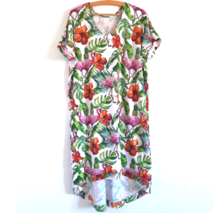 Dżunglowa Sukienka Mocy – sukienka na lato w dżunglę i flamingi #RobięSwojeZRadością